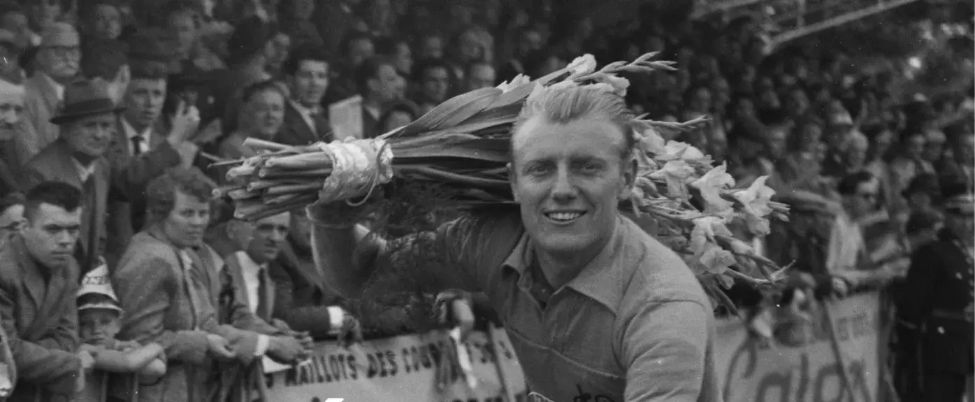 Photographie d'André Darrigade durant le Tour de France de 1956